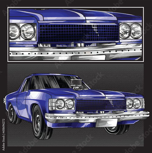 blue drag race illustration isolated in black background for poster, t-shirt, graphic design, business element, and card