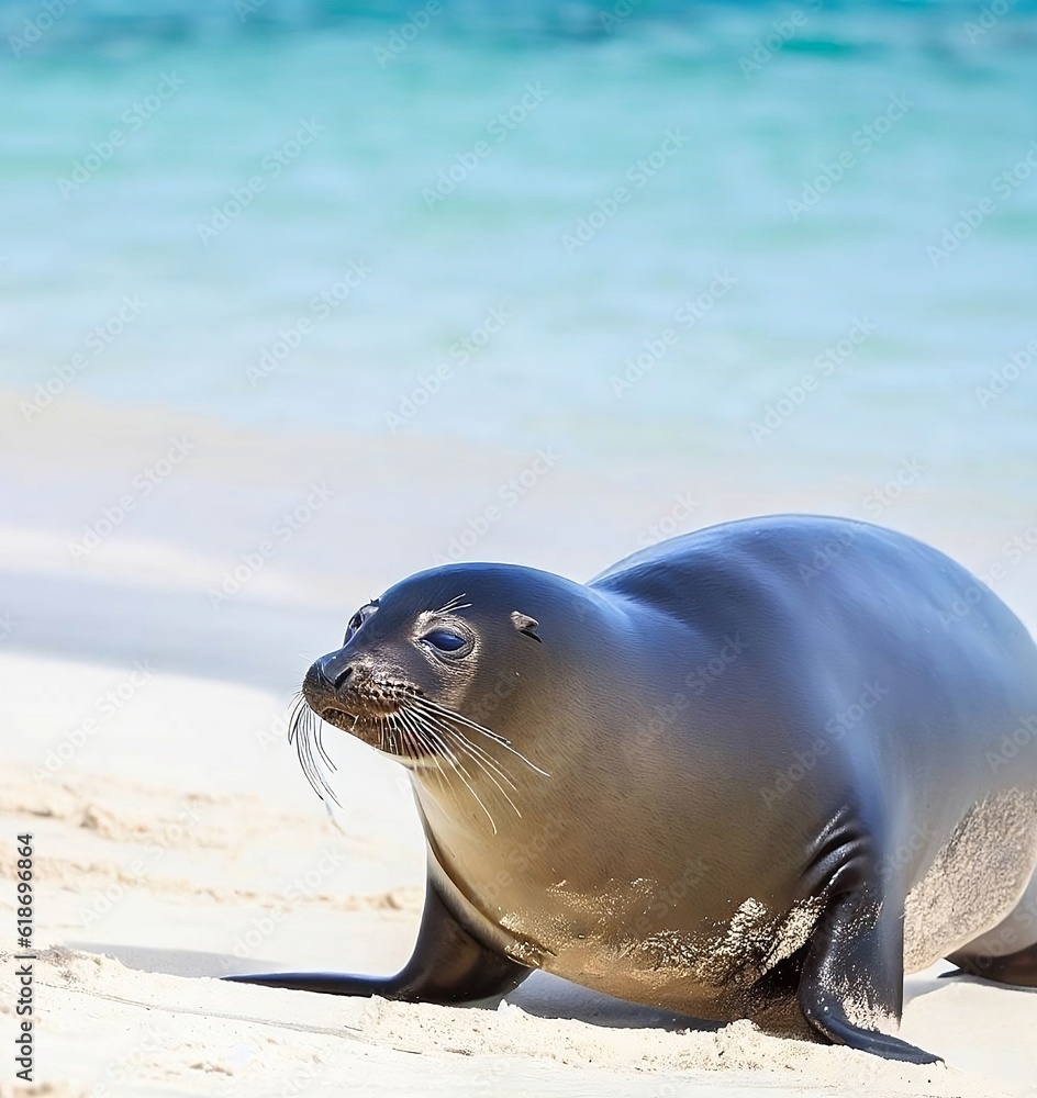 Fototapeta premium Caribbean Monk Seal