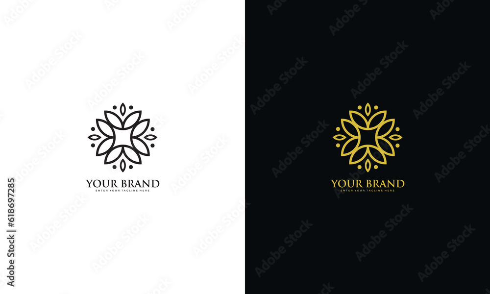 Elegant floral ornament logo, creative logo templates, universal ornament design, graphic vectors