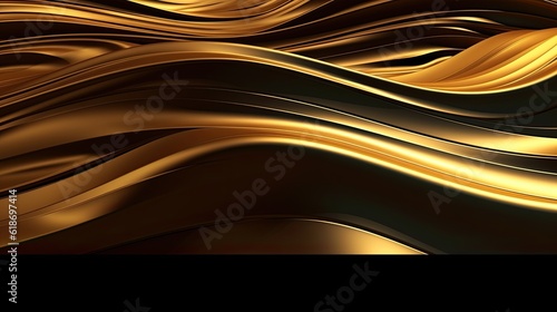Gold abstract waves generated ai
