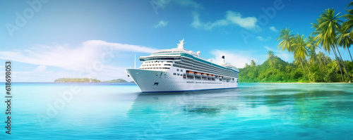 Photo cruise ship in the sea