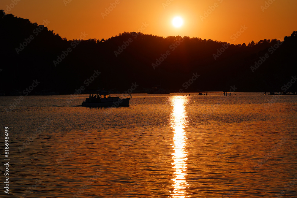 Marmaris Hisarönü sunset on the sea