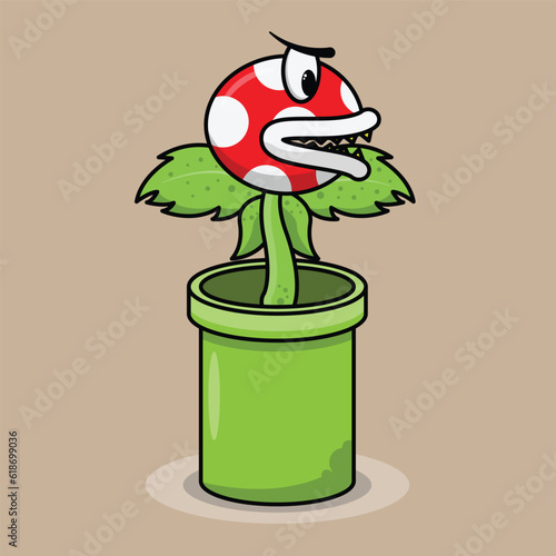 monster flower in plumbing pipe game