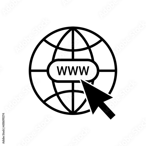 Website icon. Go to web icon. Internet flat vector illustration.