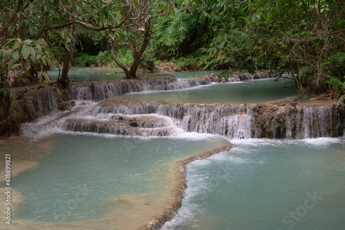 Kuang Si Waterfalls  Luang Phrabang  Laos.     