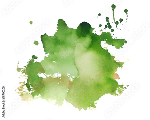 abstract green watercolor splatter stain texture background