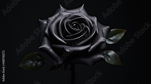 Beautiful dark rose close up generated ai