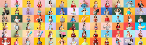 Collage with many little st...