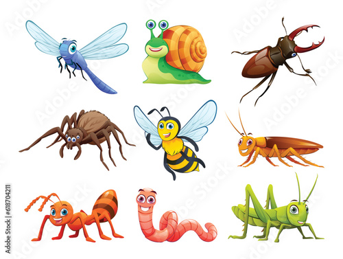 Set of insects in cartoon style © YG Studio