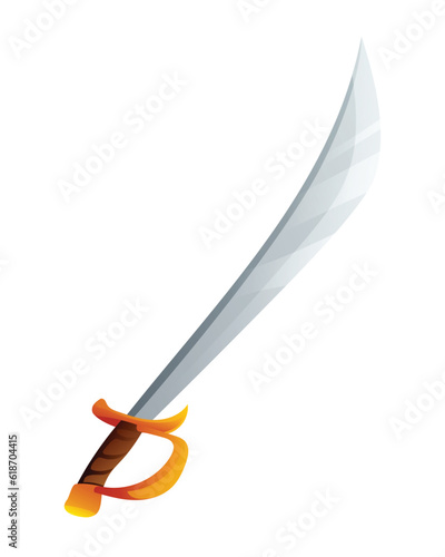 Pirate sword cartoon illustration isolated on white background