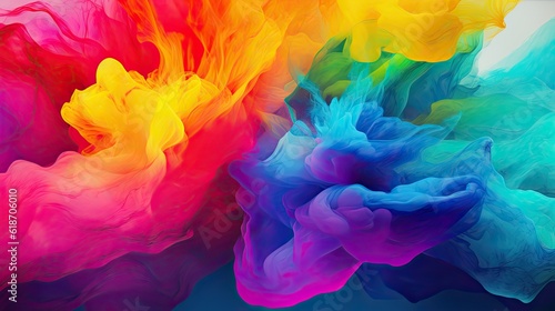 Abstract colorful smoke on a light background generated ai