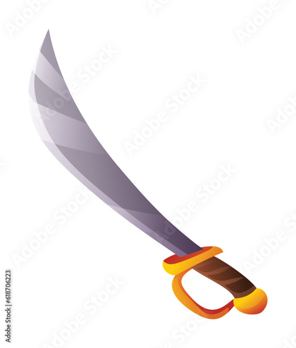 Pirate sword cartoon illustration isolated on white background