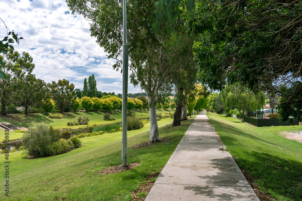 Beautiful green landscapes along Apsley river in Walcha, NSW, Australia