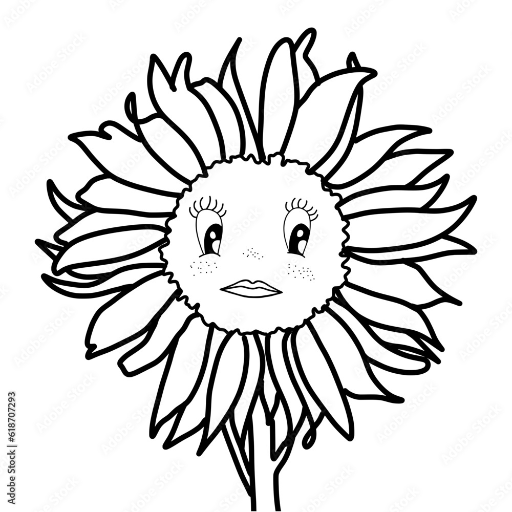 sunflower sketch with different expression sunflower sketch with different expression