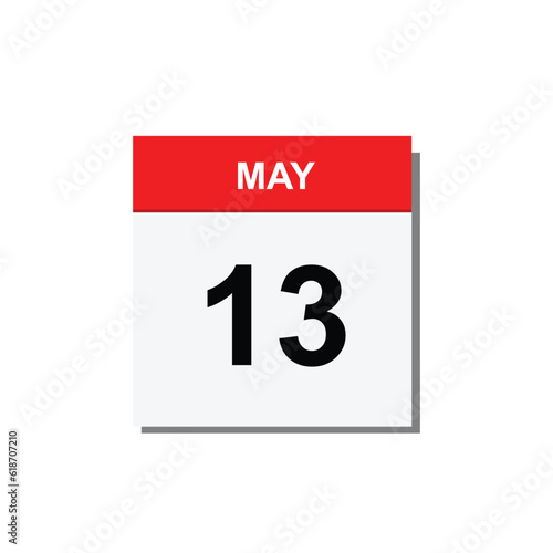 calender icon, 13 may icon with white background