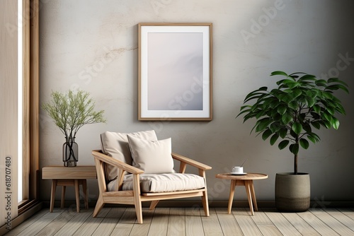 mockup of a frame sitting on the wall