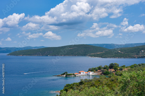 Tzasteni a picturesque tiny hamlet and beautiful bay close to Milina town, Southern Pelion, Magnessia, Thessaly, Greece. photo