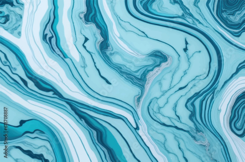 Abstract aquamarine marble wave texture in vector illustration. Aquamarine marble wave