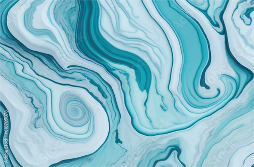 Abstract aquamarine marble wave texture in vector illustration. Flowing aquamarine marble