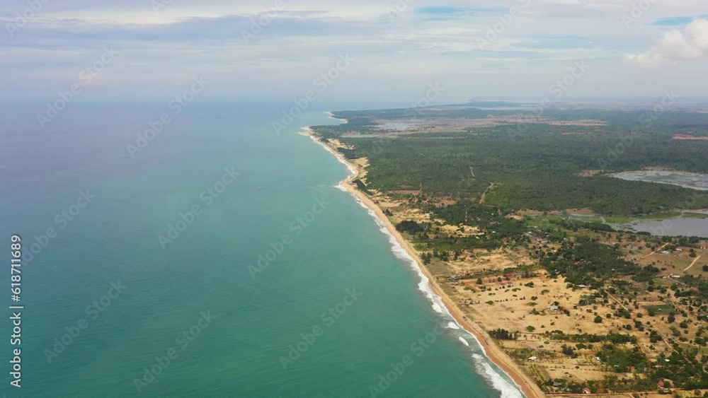 Top view of Beautiful sea landscape beach with turquoise water. Sri Lanka. Top view of Beautiful sea landscape beach with turquoise water. Sri Lanka.
