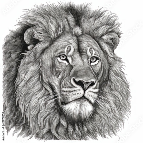 lion head isolated   Generative with AI