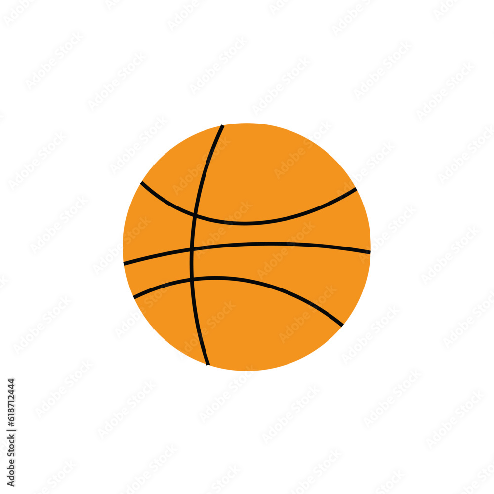 Basketball sport ball abstract brush style. Vector isolated on a transparent background