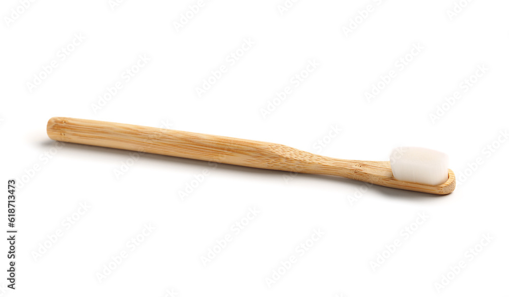 Bamboo tooth brush on white background Bamboo tooth brush on white background