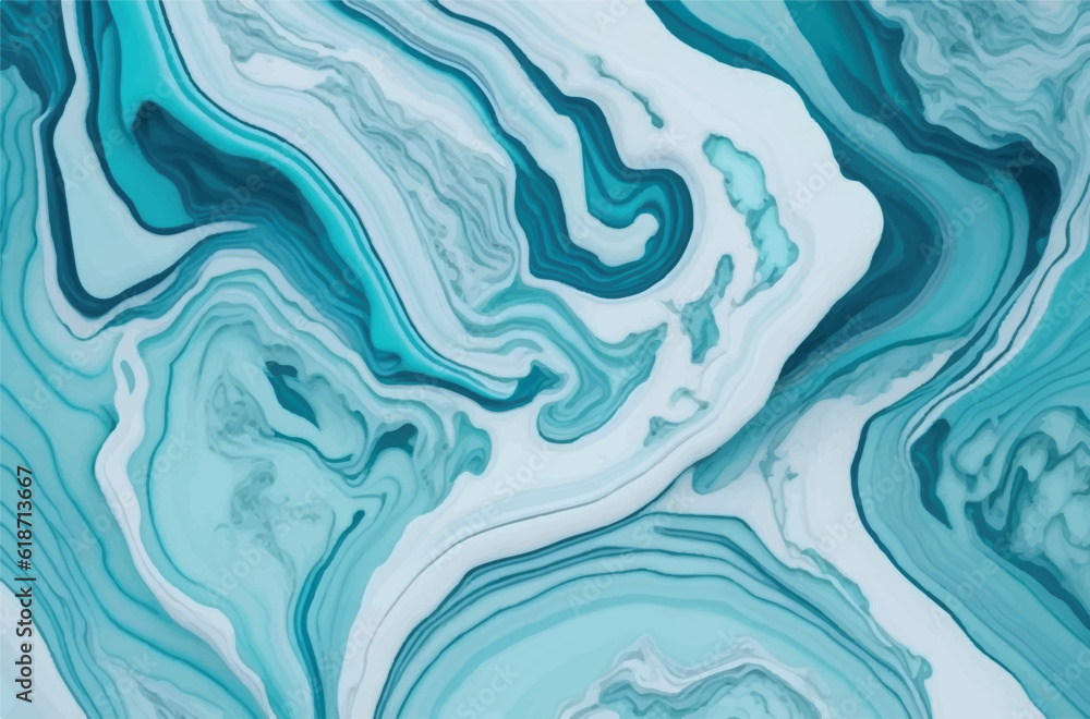Abstract aquamarine marble wave texture in vector illustration. Abstract oceanic wave