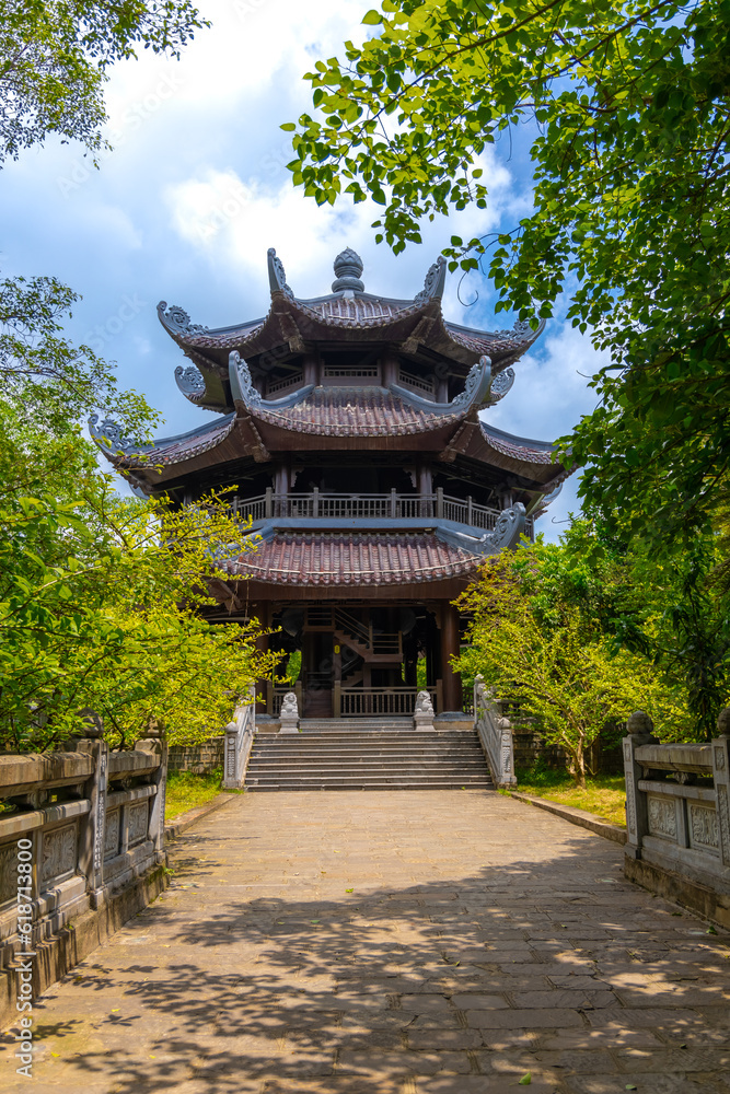 Bai Dinh Buddhist temple in Ning Binh Vietnam filled with architectural marvels of statues icons and magnificent Buddha buildings with classic ancient design Bai Dinh Buddhist temple in Ning Binh Vietnam filled with architectural marvels of statues icons and magnificent Buddha buildings with classic ancient design