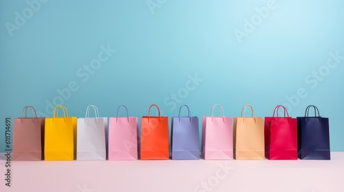 Eco-Conscious Shopping, Reusable Shopping Bags Displayed with Plenty of Copy Space for Your Message, generative ai.