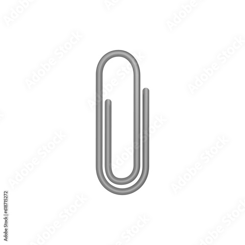 Obraz na płótnie Realistic Paperclip icon. Paper clip attachment with shadow. Attach file business document. Vector illustration isolated on white background w salonie