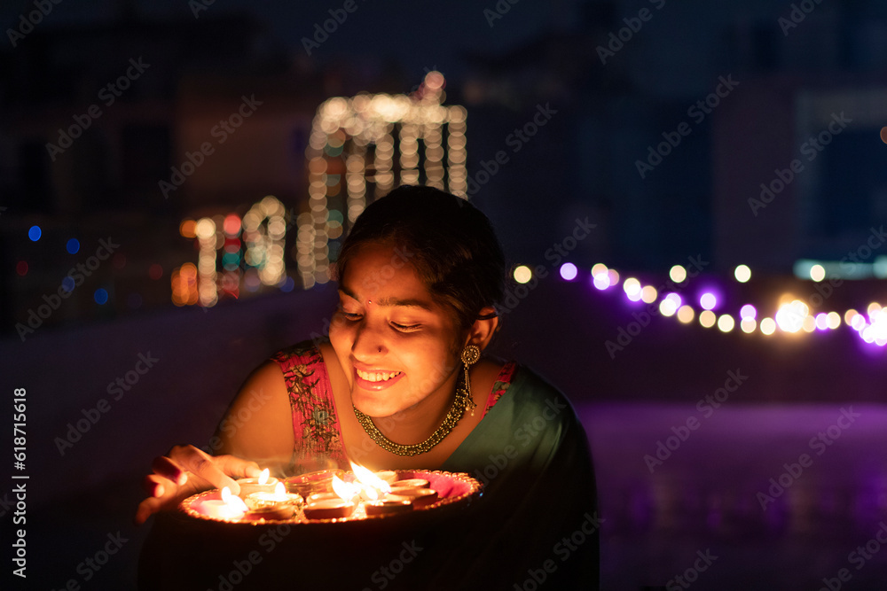 8700 Indian Lady With Diwali Diya Stock Photos Pictures  RoyaltyFree  Images  iStock