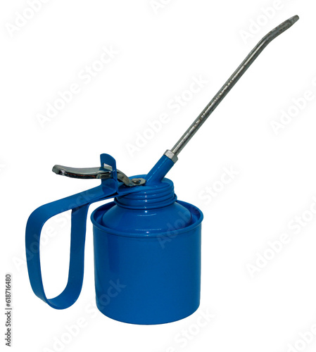 Oil Can Pump Oiler on the white background. photo