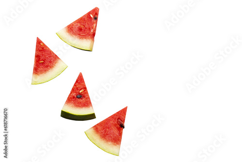 Fototapeta Naklejka Na Ścianę i Meble -  watermelon healthy fruits for health care in summer season arrangement flat lay style 