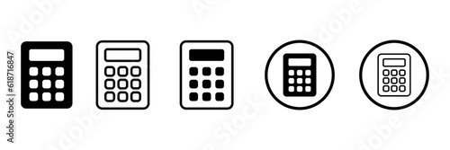 Calculator icons vector set. Accounting calculator sign and symbol. © Mona