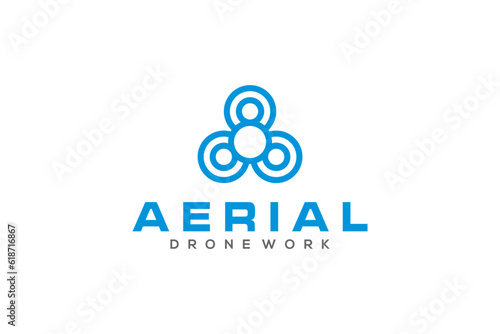 Aerial drone logo design modern technology abstract icon symbol