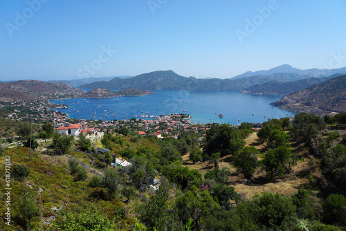 Marmaris selimiye town view and harbor in Muğla Türkiye