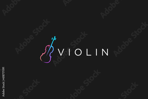 Violin music jazz logo design musical instrument studio icon symbol