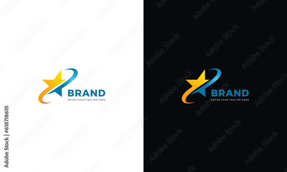 Obraz premium Tech star logo design template. Graphic vector