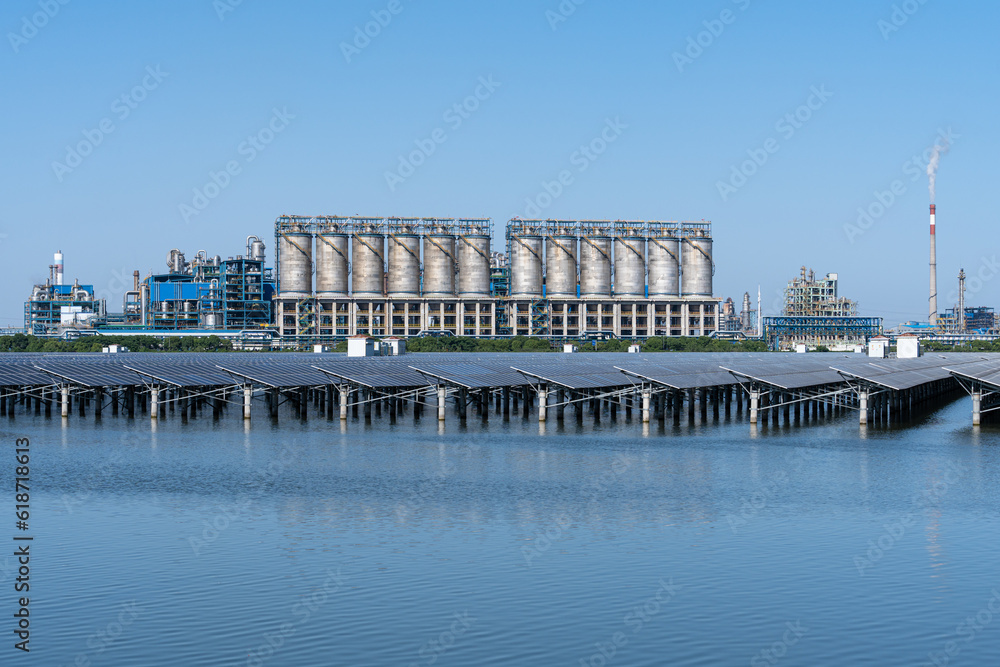 solar panels with chemical plant