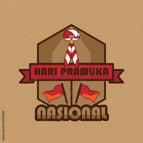 Minimalist theme social media feed design icon combination for the celebration of National Scout Day in Indonesia photo