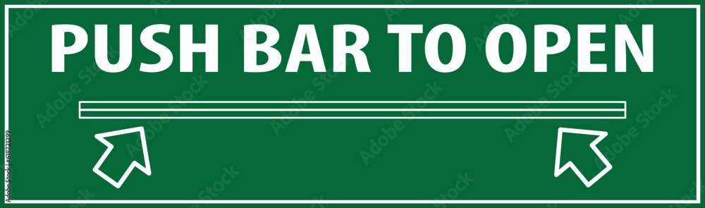 Push bar to open sign vector eps