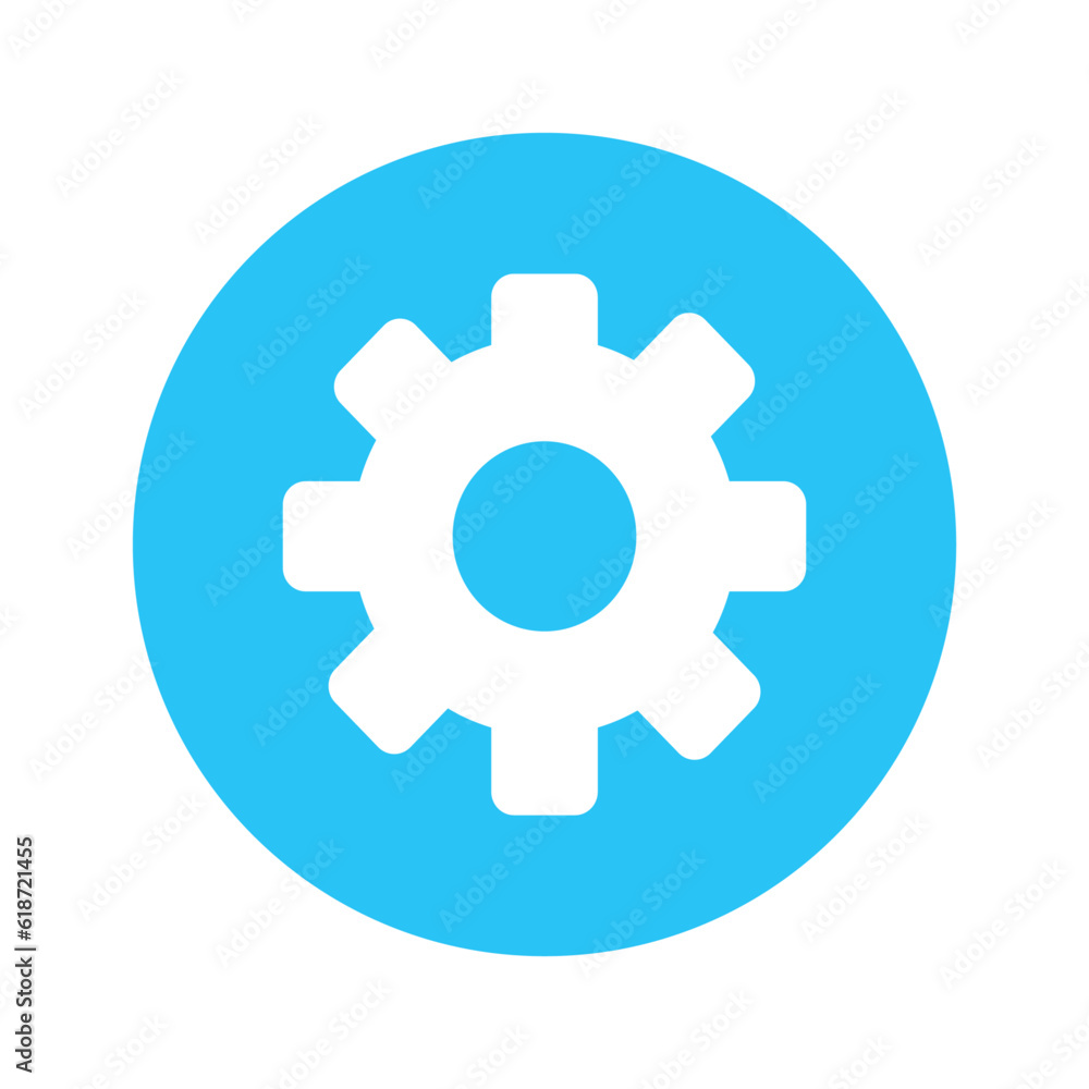 settings icon in a blue circle settings icon in a blue circle