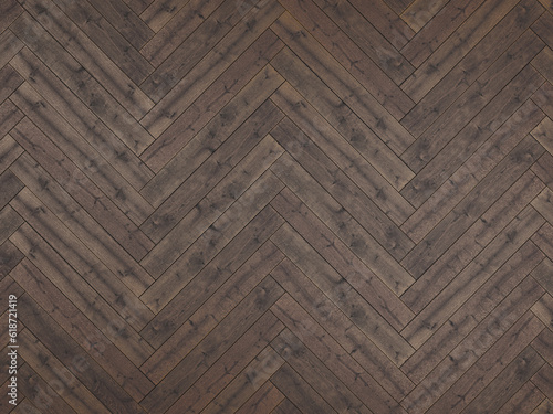 Fototapeta Naklejka Na Ścianę i Meble -  Dark wood herringbone flooring