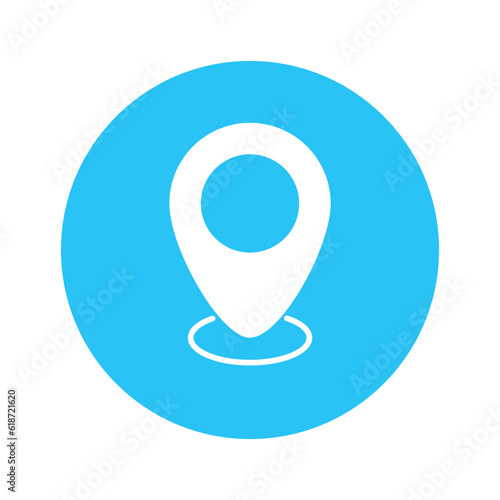 location icon in a blue circle