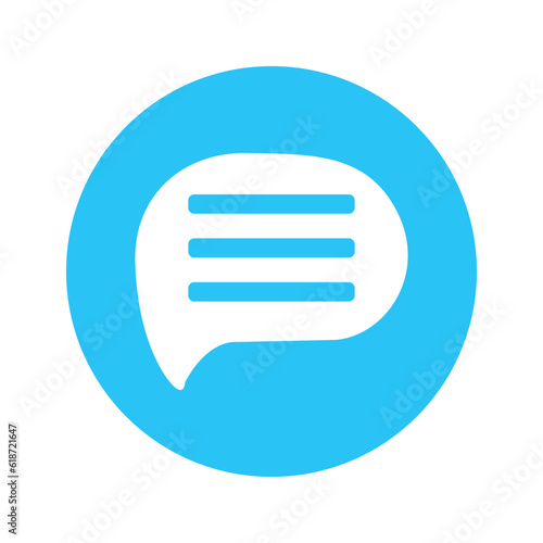 chat icon in a blue circle