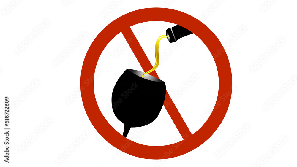 National abstinence day, No drinking day, No alcohol symbol, No alcohol