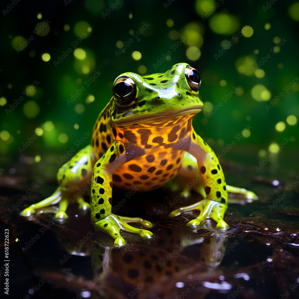 Fototapeta premium a beautiful macro photo that shows a full body of frog