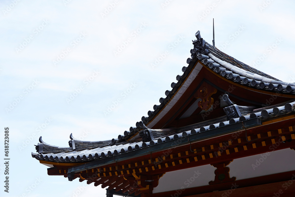 Japanese shrine roof, Japan travel	