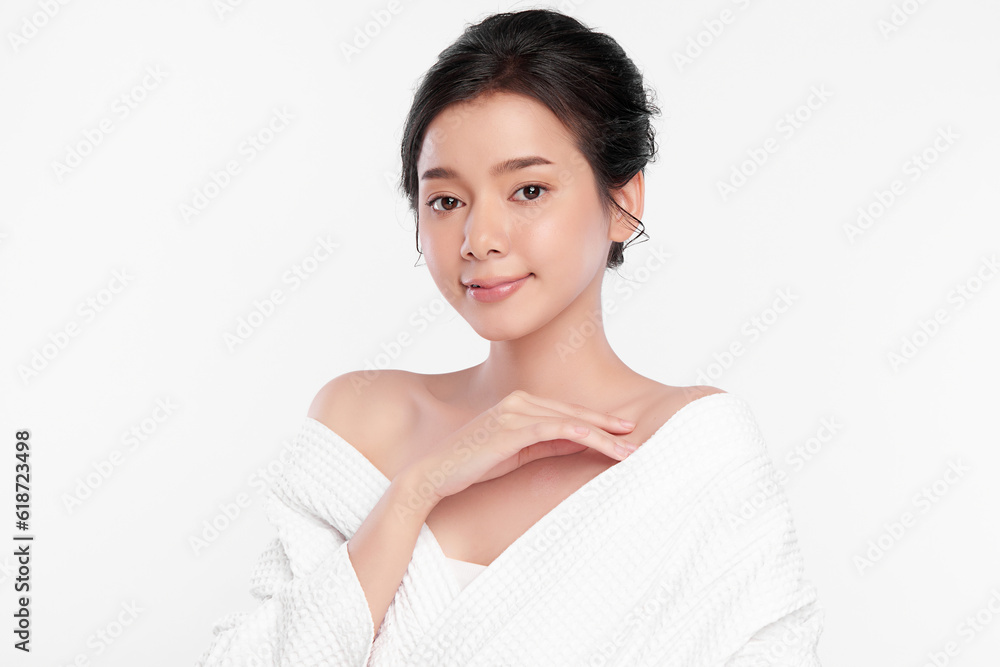 Beautiful young asian woman with clean fresh skin on white background, Face care, Facial treatment, Cosmetology, beauty and spa, Asian women portrait. Beautiful young asian woman with clean fresh skin on white background, Face care, Facial treatment, Cosmetology, beauty and spa, Asian women portrait.